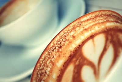 High angle view of coffee in cup