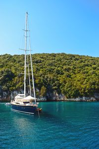 Sailing boat in the blue lagoon