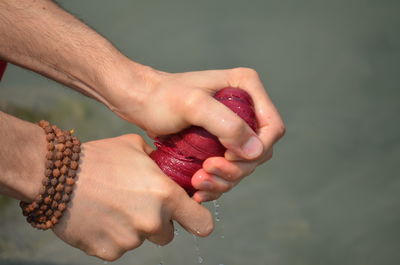 Close-up of cropped hand