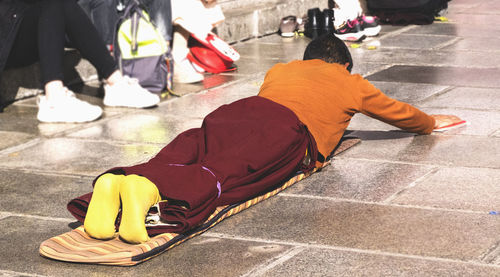 People walking on footpath