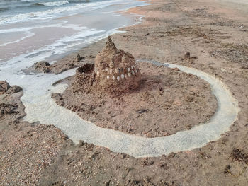 High angle view of beach