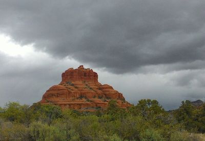 Scenic view of landscape against cloudy sky