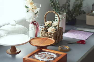 High angle view of food on table