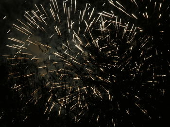 Full frame shot of firework display at night