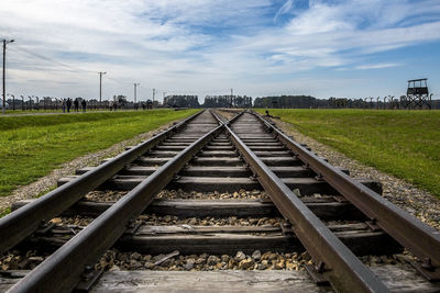 Railroad tracks against sky