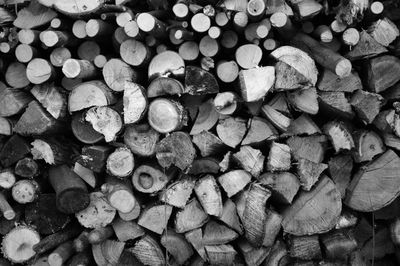 Full frame shot of firewood