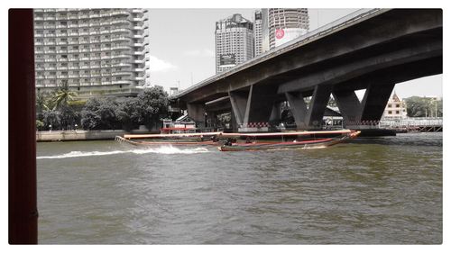 Boat sailing in river