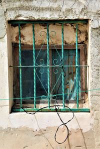 Closed window of old building