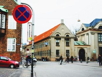 Road sign in city