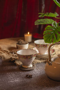 Close-up of potted plants on table