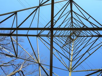 Low angle view of power lines