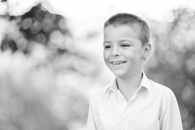 Portrait of boy looking away