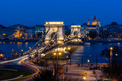 Illuminated city at night