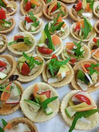 High angle view of salad served in plate