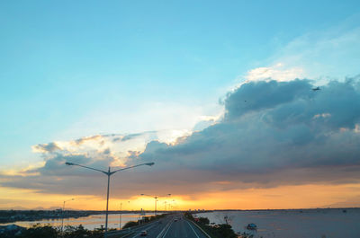 View of road at sunset