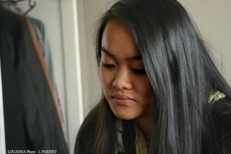 young adult, young women, headshot, person, long hair, lifestyles, portrait, looking at camera, indoors, front view, head and shoulders, brown hair, black hair, leisure activity, smiling, human hair, contemplation