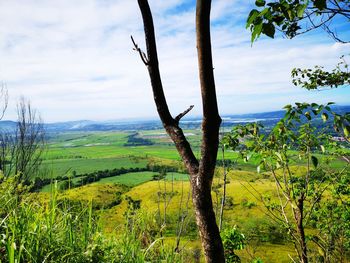 Scenic view of land against sky