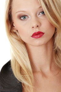 Close-up portrait of a beautiful young woman