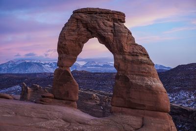 Rock formations at sunset
