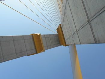 Low angle view of bridge against clear sky