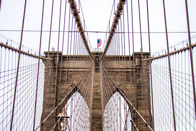 Low angle view of suspension bridge