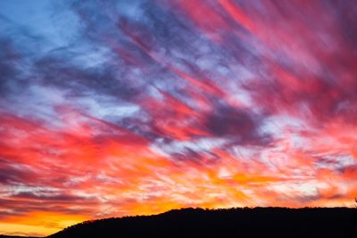 Scenic view of dramatic sky during sunset