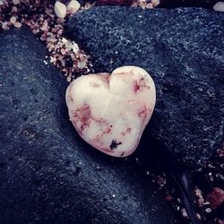 High angle view of heart shape