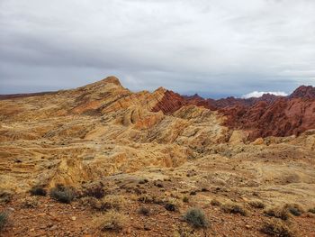 Scenic view of rocky mountains against sky