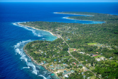 High angle view of island in sea