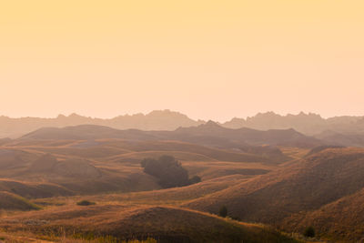 Scenic view of landscape against clear sky