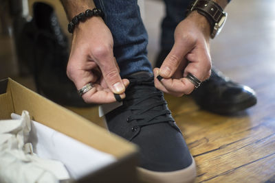 Man shopping for shoes