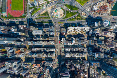 Aerial view of buildings in city