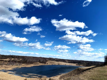 Scenic view of land against sky