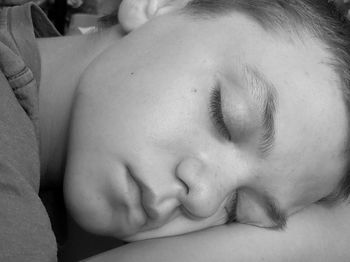 Close-up of boy sleeping