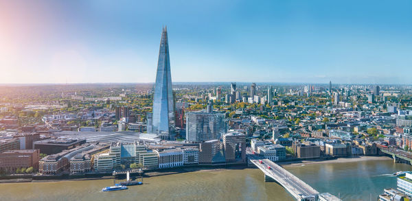 Aerial view of buildings in city