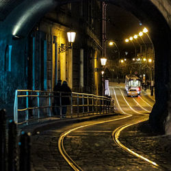 Cars on road at night