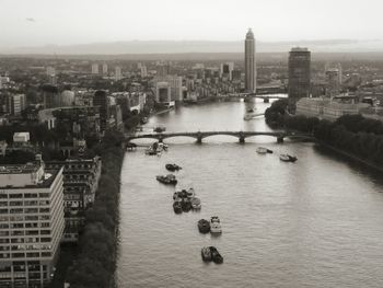 City skyline with river in background