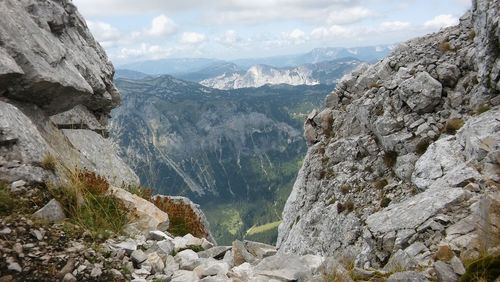 Scenic view of rocky mountains against sky