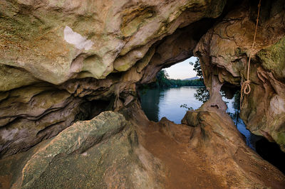 Rock formation in water