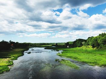 Scenic view of river against sky