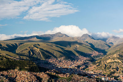 Aerial view of city in a valley
