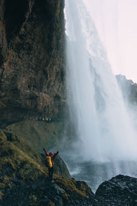 Scenic view of waterfall