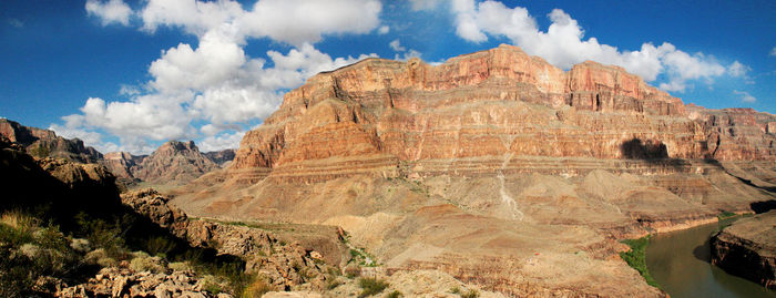 Grand canyon against cloudy sky