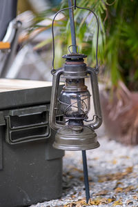 Close-up of illuminated lamp
