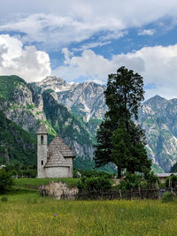 The church in the middle of albanian alps