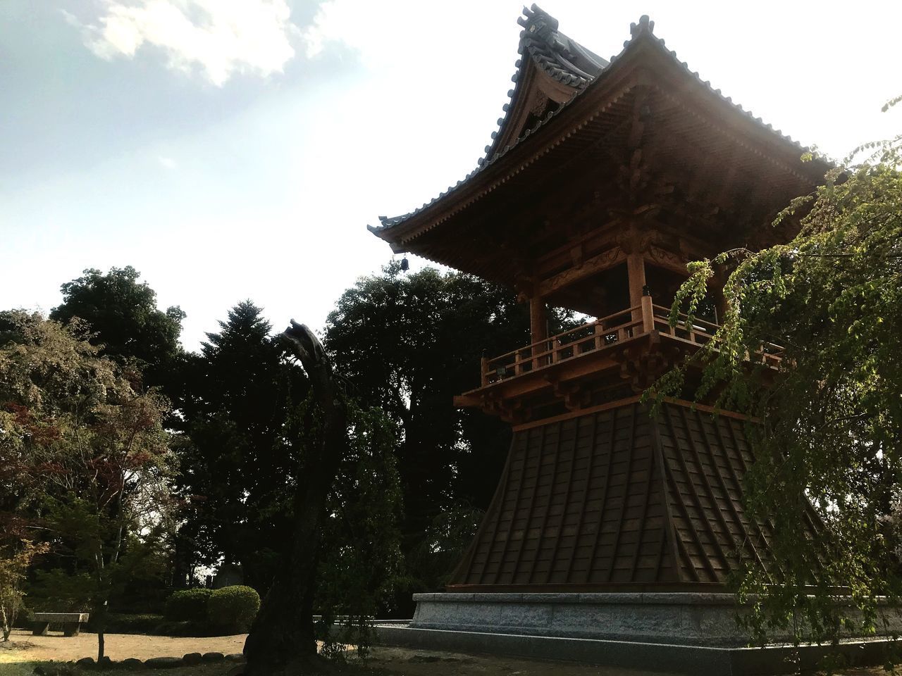 LOW ANGLE VIEW OF TEMPLE AGAINST BUILDING