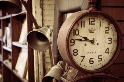 Close-up of vintage clock