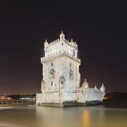 View of historical building against sky at night