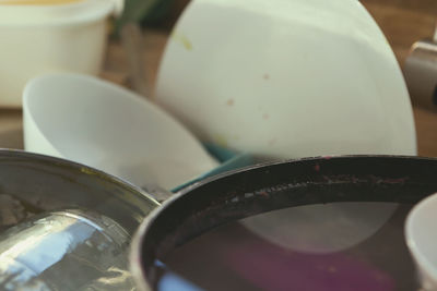 Close-up of empty bowl on table