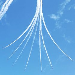 Low angle view of vapor trail in sky